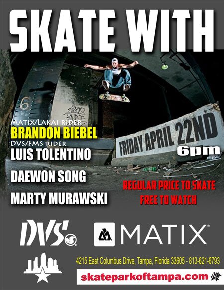 Skate With Brandon Biebel Friday, April 22nd