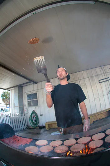 <!--vdaymass2015-->

After 13-15 we took a small break. That's Josh Knight, grill master, flipping burgers.