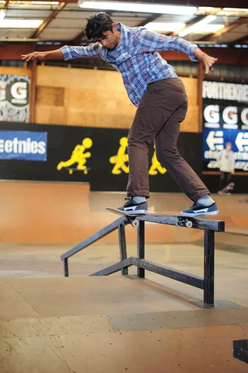 Jose Rojo - backside tailslide.<!-- etnies Free Day Benefiting Boards for Bros 2013 -->