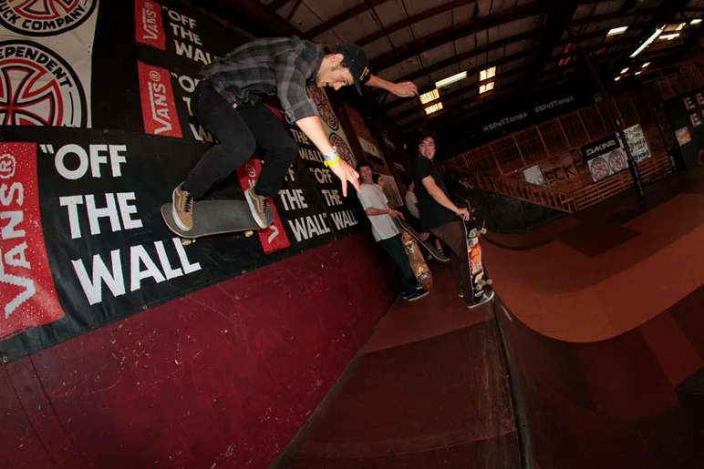 <!--cotc15-->

Here we are Saturday afternoon for Clash of the Crews presented by Vans. There were close to 20 amazing teams, but at the end of the day it was going to only be one who took home the gold and a grand. That's Ashton Dohany from Galactic G going off the wall for this Air to BS Wallride.