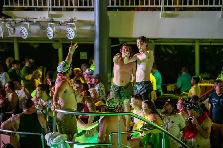 Spotted Marse and Peter in the hot tub where they took residence for the weekend.

<!--floggingmollycruise23-->