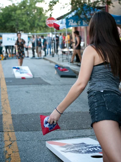 <!--ybor4year-->

These two ladies were enjoying the PBR cornhole.






