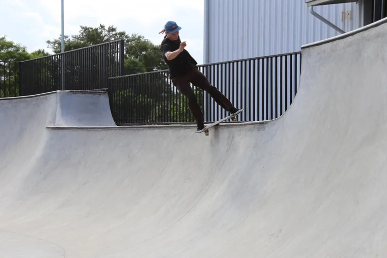 <!--eotmjuly-->

Whenever Eric isn't busy with contest registration or driving the van, he's gettin' lippy with the coping.