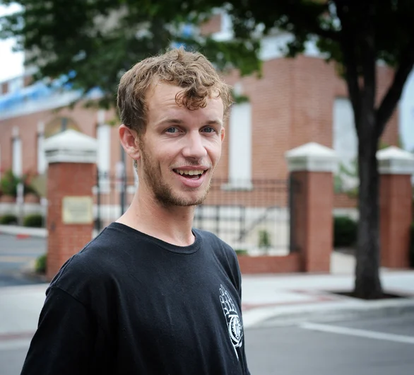 <!-- FranksForNothingLakeLand -->
Frank Branca, fearless leader and lensman behind Franks For Nothing, after breakfast and coffee in downtown Lakeland, FL.
