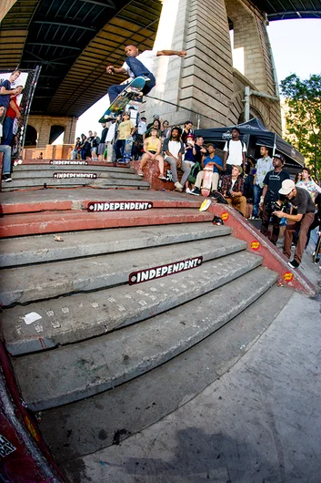 <!--danycsat-->

Next up was a frontside 360 from Dashawn Jordan. Spinning while going that fast must be terrifying.