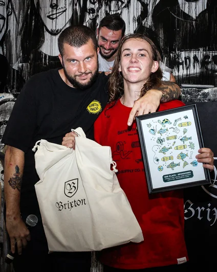 <!--soj19photos-->

Tim really wanted a photo with his favorite skater, Matt Savidakis.
