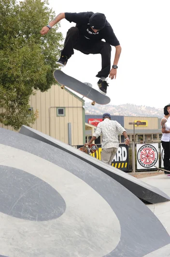 Anthony Estrada - nollie backside 360 heelflip.<!-- Damn Am Woodward 2012 -->