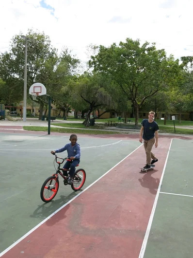 <!--miamitrip16-->

Cory makes a friend while warming up.