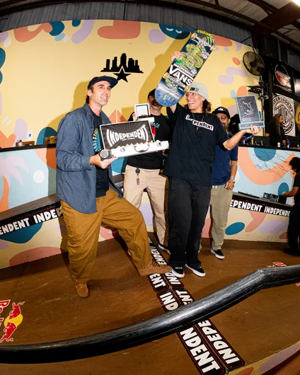 Jhanka took the win with a HUGE gap wallride across the pyramid