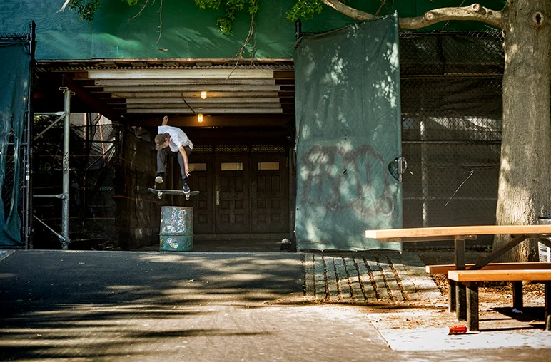 <!--danyc16-street-->

Alex bounces a Backside Flip over a mini-can.