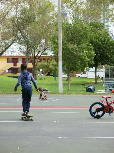 <!--miamitrip16-->

The local neighborhood kids wanted to learn how to skate, so we borrowed them our boards. One of the raddest things to come out of skateboarding, is exemplified in this very photo. 