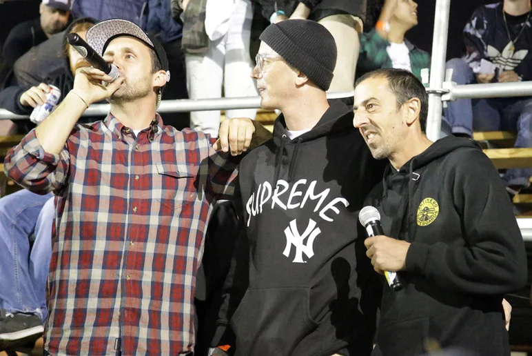 <!--pro17-consjam-->

Our Converse Concrete Jam announcers Brian Schaefer, Jeff Pang and Frank Gerwer. 