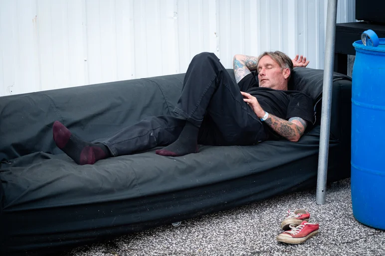 Lance Conklin taking a little nap upstairs before we announced our finalists.

<!--tampapro22finals-->