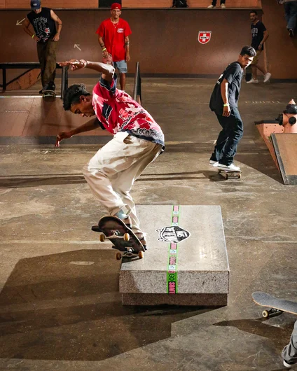 Keenan Lewis taking the new switch hits to the ledge.

<!--goskateboardingday2023-->