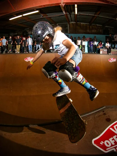 Blowing minds with this first try Kickflip Rock Fakie

<!--cotc-2024-bowljam-->