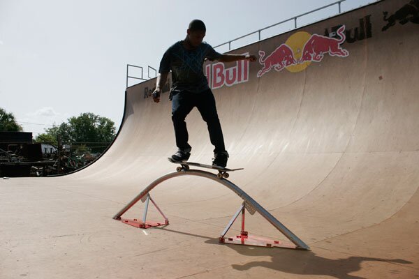 Markus Jalaber riding over the new Element rainbow