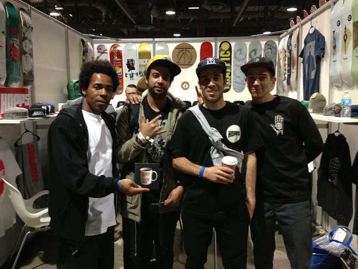 <!-- agendashow2014 -->
Day 2 at Agenda, Hanging with the Hopps dudes Jamal Williams, Steve Brandi, Josh Stewart at the Theories of Atlantis booth