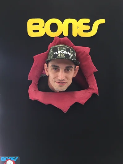 <!--vansca-->

The next day we’d made the two hour trek north of LA to Santa Barbara where Skate One has built their decades of legacy. Adam’s a huge fan of the Ripper graphic and was beyond hyped to find this photo prop.