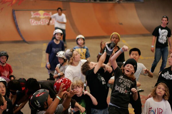 The little guys went nuts in the Product Toss