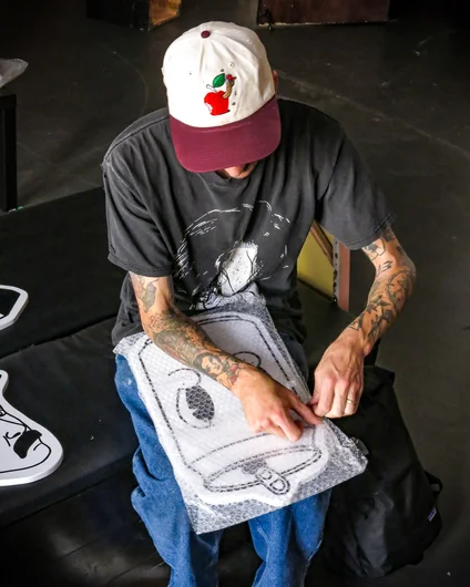 Matt prepping up for his Art Show on Friday night at the Bricks.
<!--thursdayam2023practice-->