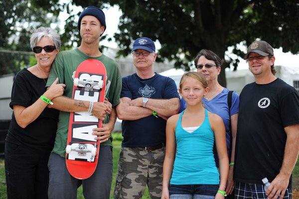 Andrew Reynolds with his mom and family