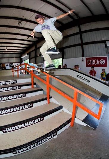 <!--daatlsun-->

Marcos Montoya had hot moves on lock like these Kickflip Backtails, but things went a little haywire in his final runs, either way expect to see this name in the top three in the future!




