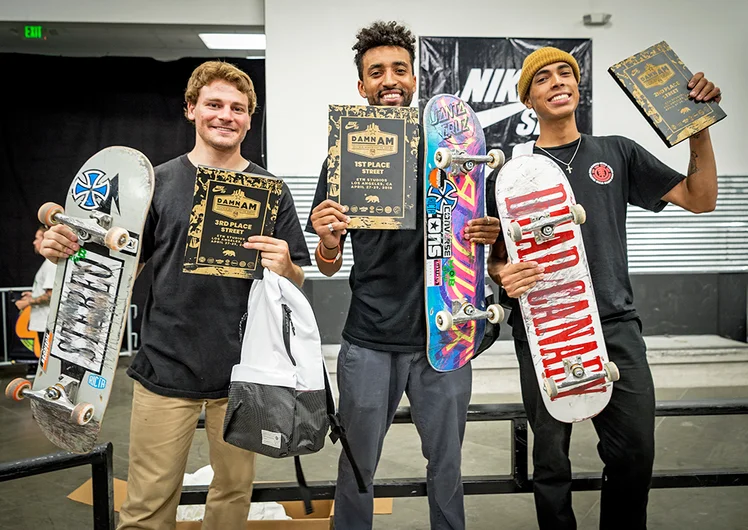 <!--dala18finals-->

Congratulations to our top 3 from this weekends first Damn Am Stop of year.  3rd: Yoshi Tanenbaum;  2nd: Lucas Alves;  1st: Maurio McCoy.