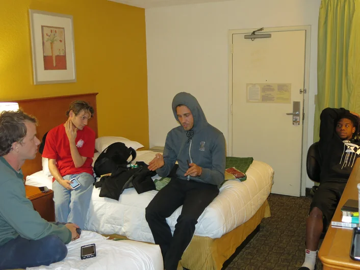 <!--miamitrip16-->

The team checks in at the hotel to stretch their legs before hitting the streets. Jean-Luc Vida explains the first spot.