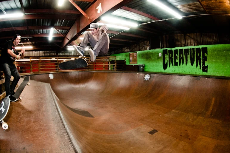 <!--ta14w-->

Zander Gabriel just hangs out and does huge frontside flips in the bowl.