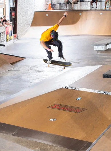 Another fan favorite Noah - backside flip on the hip

<!--schoolsoutjam22-->