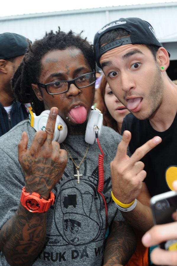 Meanwhile, Wayne's leaving and getting swarmed