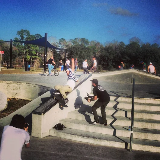 <!--gvilletrip-->

Scotty shuts down the session with this layback board slide.