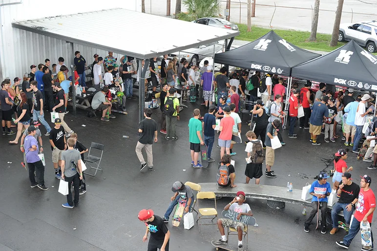 Good thing we got through this autograph line before it stormed.<!-- Go Skateboarding Day 2013 With Kayo -->