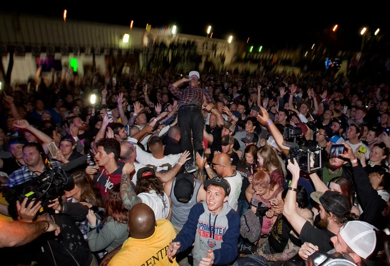 <!--pro16saturday-->

CROWD SURF!!!  Stay tuned for so much more visual insanity, including stuff like a photo recap of the epic Concrete Jam and Yelawolf show shot by OG photographer Chris Ortiz.