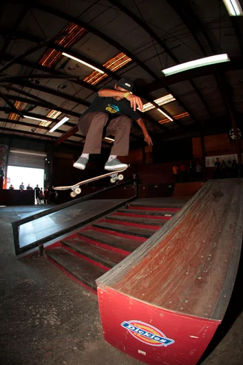 <!--vdaymass2015-->

Josh Douglas killed it and came in second in the Sponsored division with tricks like this Switch Flip way past the set.