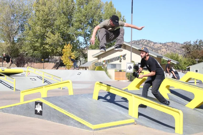 <!-- woodwardwestday3 -->

James Craig - fs heelflip before getting on the mic.