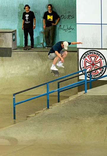 <!--dala19quals-->

Denmark Pop Daddy, Tobias Christoffersen takes a Nollie Backside Flip down the set.

