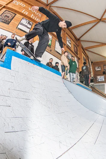 I don't know how to take a good photo of a nose grind big spin on a tiny quarter pipe, but I promise that is what happened here.

<!--farnhigh2024-1-->