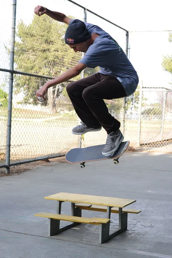 Joey could clear two picnic tables stacked like Yeah Right with this backside flip.<!-- A California Work and Play Day -->