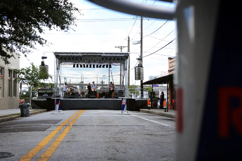 <!--ybor4year-->

Sound check: Monarch, a band fronted by one of our Bricks employees, is up first.