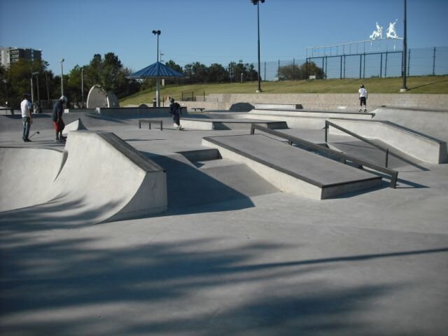 public skate park in Downtown Houston