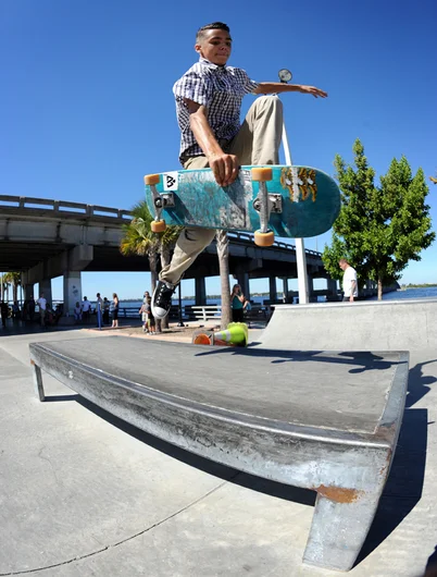 <!--hj2014-->

SPoT team rider Alejandro Burnell wanted in on the action. He hopped across the box on this fastplant with youthful joy.
