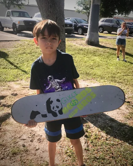 <!--b4bbroward-->
Our field research has shown us that any decks with animals on them are the most popular at our skateboard distributions. This sweet deck with Enjoi grip was the first one snatched up by the first kid to arrive - we knew it would be the first to go!