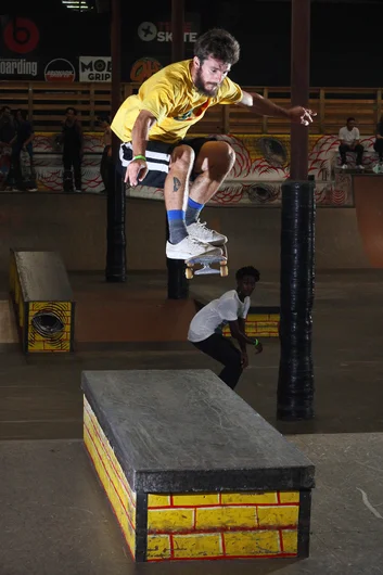<!--dcssvid-->

Tyler Redford was short by about two wheels on this crazy Ollie over the whole granite ledge. He rolled away from some really crazy firecrackers while he tried this.
