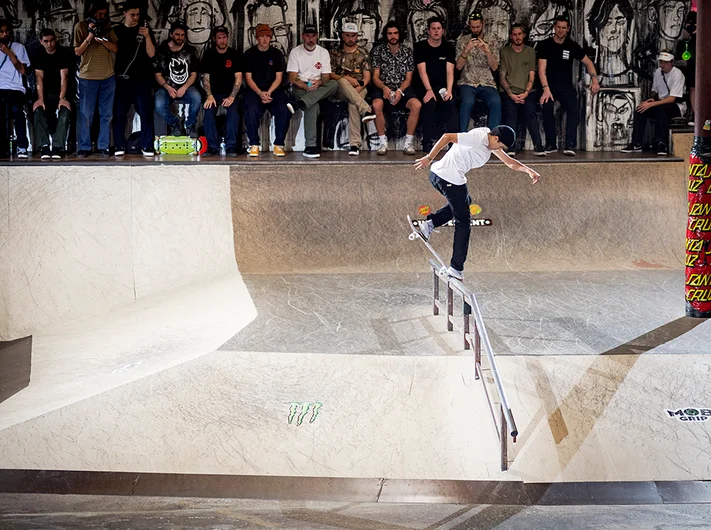 <!--pro19finals-->

Ivan just missin’ the podium by a smidge with 270 Noseblunt.