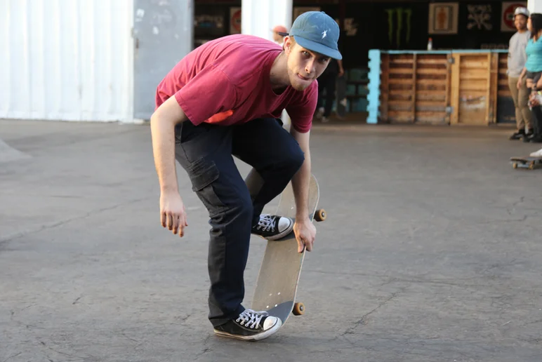 <!--eotmfeb16-->

Tristan Mershon goofing around with his new favorite trick, the dump truck. 