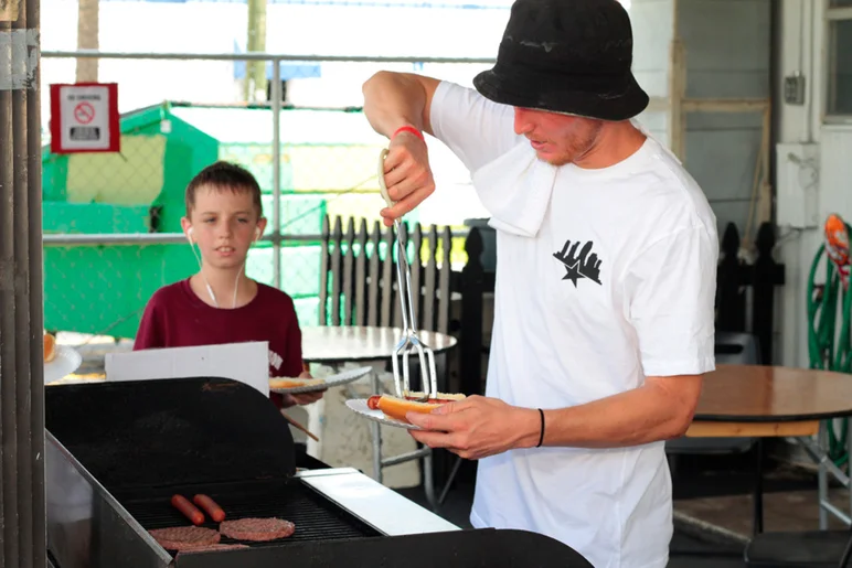 <!--ahday16cons-->

To end the day, we grilled up some burgers and hot dogs to give out. 