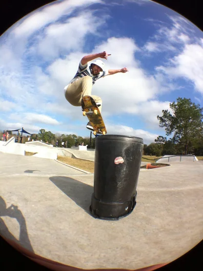 <!--gvilletrip-->

Arriving to Possum Creek Skatepark, Scotty leads the Shaqueefa squad with a FS 180 over the garbage can.