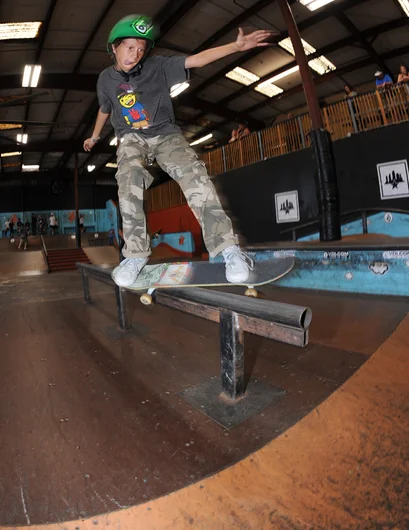 <!--soj16-->

Jonah Clark has a cool grip job. Anything Simpsons is cool in my book. Jonah's feeble grind pushed him into 2nd place in the 9 to 12 division.