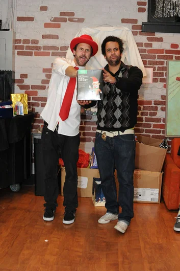 AlBow aka MP3J opened up a sock monkey.<!-- SPoT Employee Christmas Party at The Bricks 2012 -->